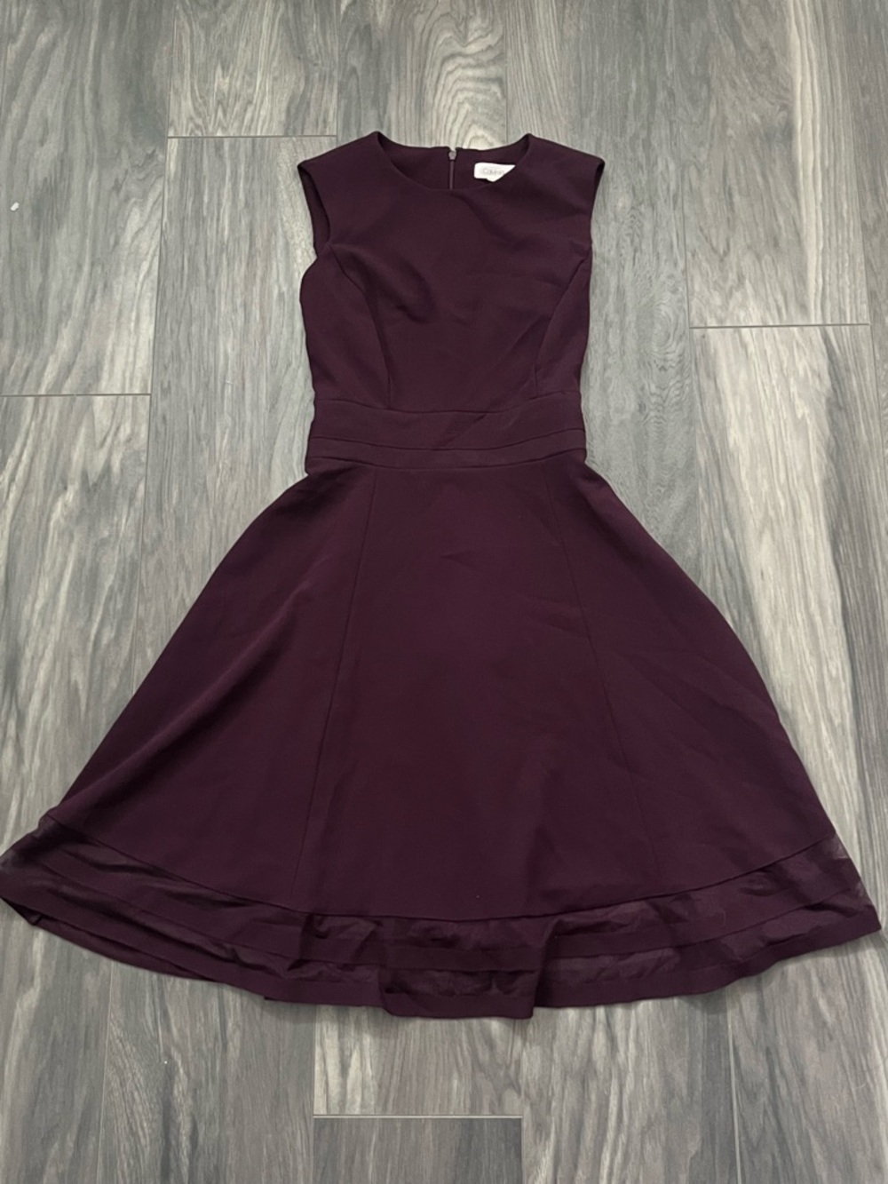 Calvin Klein Deep Plum Sleeveless Fit & Flare Dress | Women